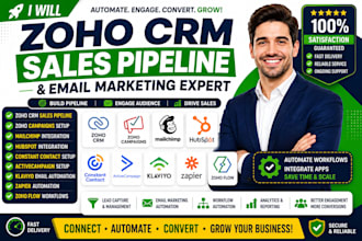 zoho crm sales pipeline mailchimp hubspot constant contact klaviyo zapier flow