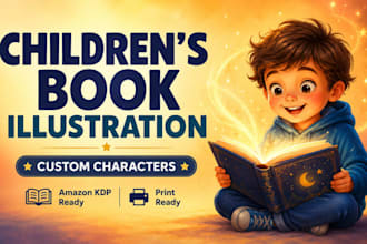 illustrate your children book with custom cartoon illustration