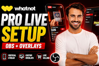 set up whatnot obs studio with custom stream overlays for live selling