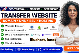 transfer site, redirect, connect domain fix dns nameserver, SSL, website hosting