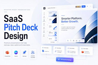 design a saas startup investor pitch deck in powerpoint or canva
