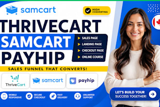 do thrivecart sales page samcart landing page payhip checkout page online course