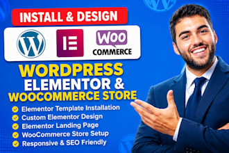 install wordpress elementor template elementor landing page design and ecommerce