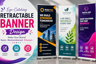 retractable banner roll up pulll up pop up banner design sigage in 24hrs