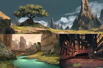 draw background art or environment concept art