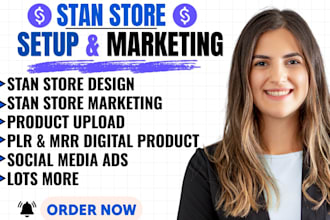 do stan store setup stan store design digital product stan store marketing