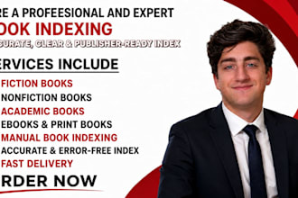 create a professional book index or back of book indexing in 24 hours manually