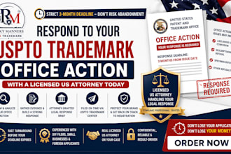 respond to your uspto trademark office action fast with a licensed US attorney