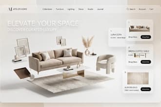 design a shopify home decor store, furniture store, and home goods website