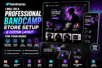 do a professional bandcamp store setup and custom layout for your music