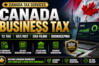 handle canada t2 tax, gst hst filing, cra returns, business bookkeeping