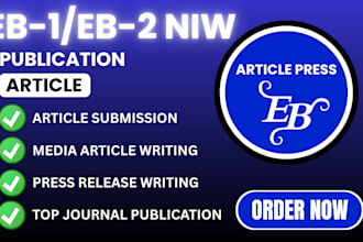 write and publish an eb1 media article on major media outlets