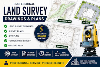 land survey draw survey plans site plan topography land surveyor grading plan