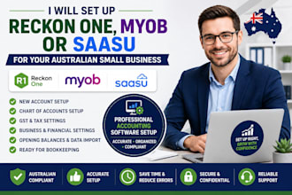 set up reckon one, myob or saasu for your australian small business