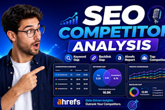 analyze SEO competitors with ahrefs and deliver keyword and backlink gap reports