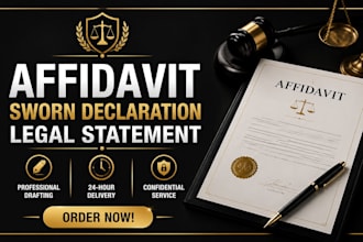 draft a professional affidavit sworn declaration or legal statement