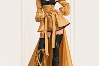create fashion design illustration and technical drawing