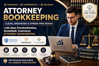 clean practicepanther, smokeball, cosmolex attorney bookkeeping