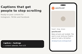 write engaging social media captions and content calendar