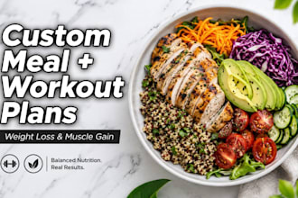 create a personalized meal plans and workout for weight loss or muscle gain