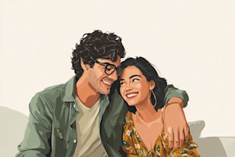 do couple portrait illustration