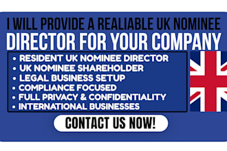 provide UK nominee director, nominee shareholder for UK company registration