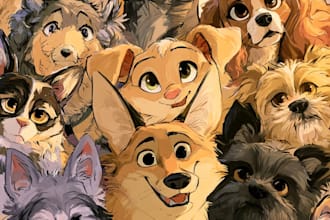 design amazing disney pet portrait