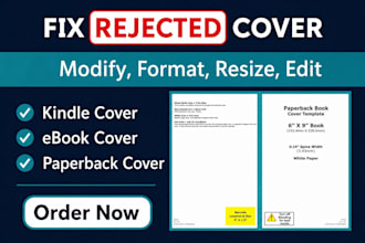 fix, modify, resize, edit, design book cover, ebook cover, amazon KDP cover