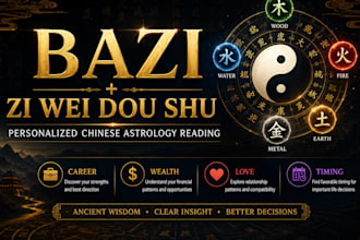 give you a personalized chinese bazi and zi wei dou shu reading