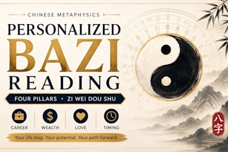 give you a personalized chinese bazi and zi wei dou shu reading