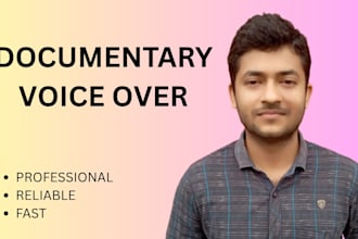 do professional english documentary narration with male voice over