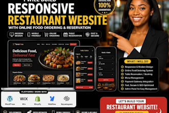 build responsive restaurant website with online food ordering and reservation