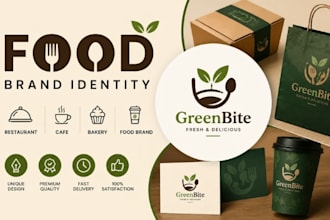 design restaurant brand identity for cafe bakery and food business