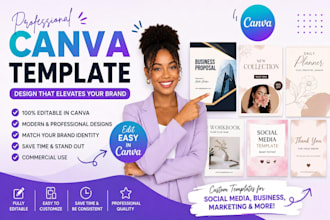 design editable canva templates for social media, business, and branding