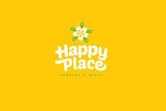 design welcoming hawaiian gift shop happy logo