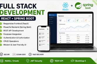 develop java spring boot rest API, fix bugs and build full stack web apps