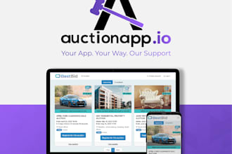 create a modern auction, bidding, live auction multivendor app and website