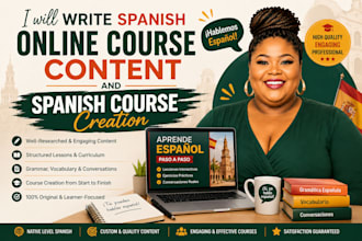 write spanish online course content and spanish course creation and lesson plan