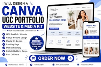 design a canva ugc portfolio website and media kit