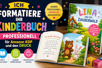 professionelle kinderbuch formatierung fur amazon KDP, kindle and druck