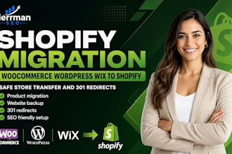 safely migrate woocommerce, wordpress or wix store to shopify with 301 redirects