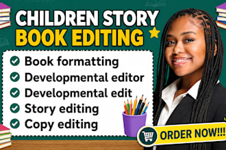 edit children story book, proofread kids book, developmental editor