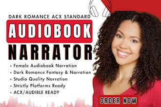 narrate your dark romance acx audiobook with emotional female voice acting