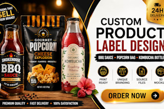 bbq sauce label popcorn bag label kombucha bottle label branding for your brand