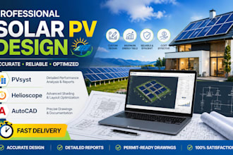 design a professional solar pv system using pvsyst helioscope autocad