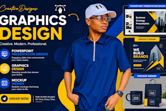 design your business powerpoint presentation, mock up design and illustration