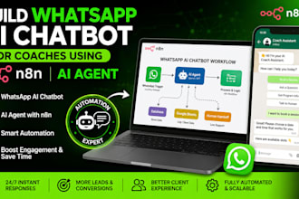build whatsapp ai chatbot for coaches using n8n, ai agent n8n whatsapp chatbot