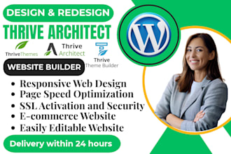 create website or clone, convert any design using thrive architect thrive themes