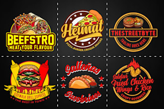do food logo for cafe, bakery, BBQ, fast food, food truck or restaurant design
