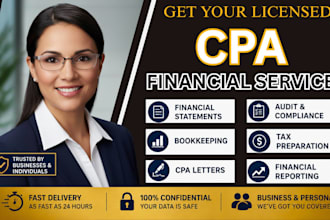 prepare CPA financial statements, CPA letters, audit review, cash flow statement